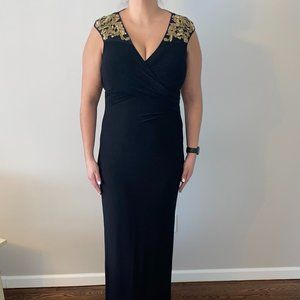 Ralph Lauren beaded shoulder gown